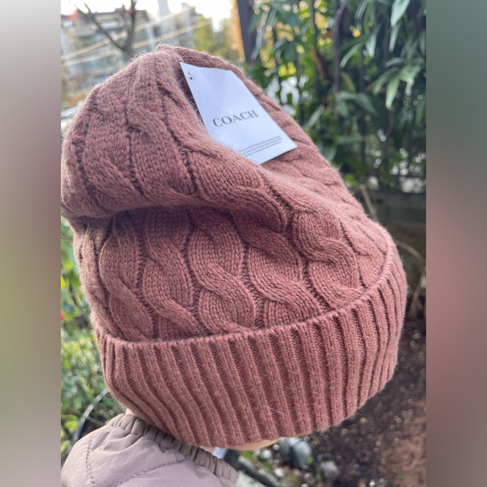 Coach Dark Camel Knit Beanie - Picture 11 of 15